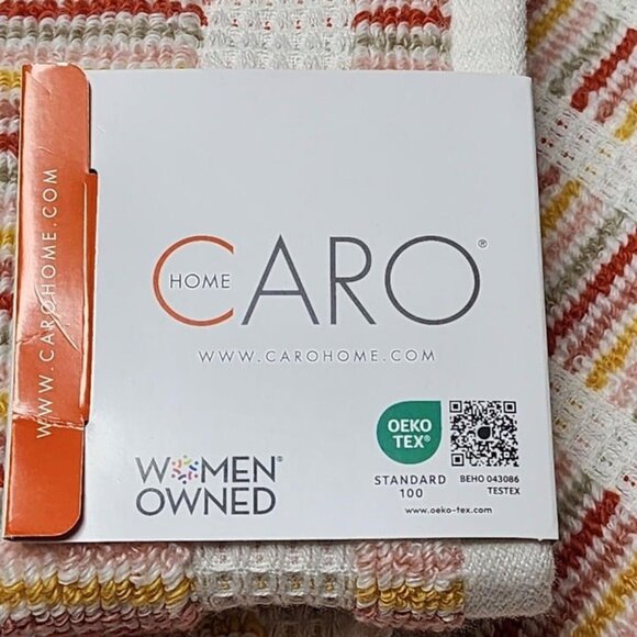 Caro Home 8pc Striped Autumnal Multicolor Cotton Towel Set 2 Bath 2 Hand 4 Tip - Picture 2 of 10